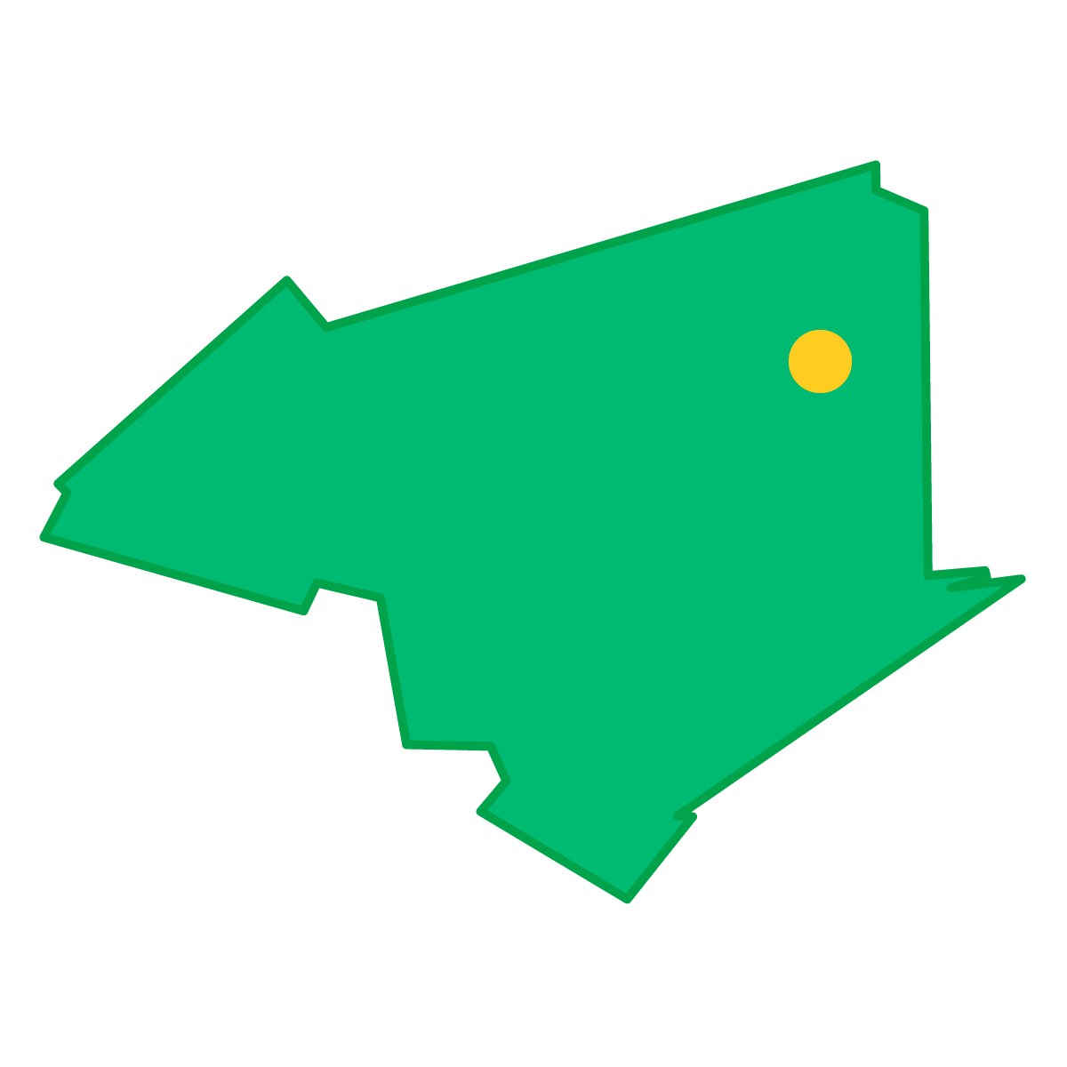 徳島県の無料フリーイラスト｜簡易・県庁あり・単純化(緑)