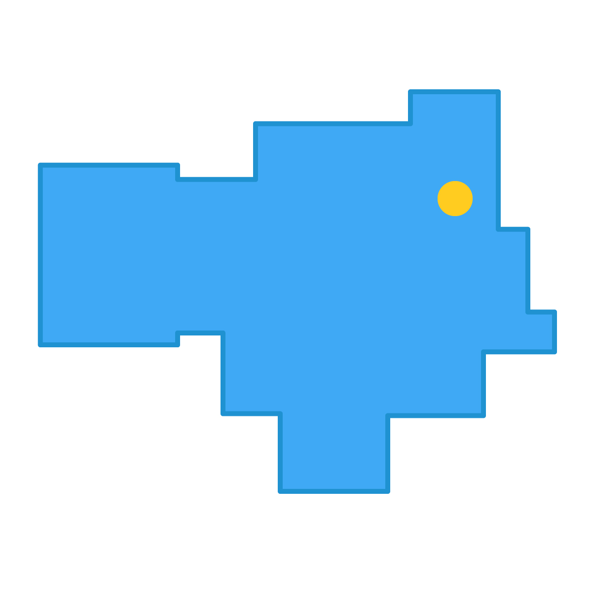徳島県の無料フリーイラスト|簡易・県庁あり・四角(青)