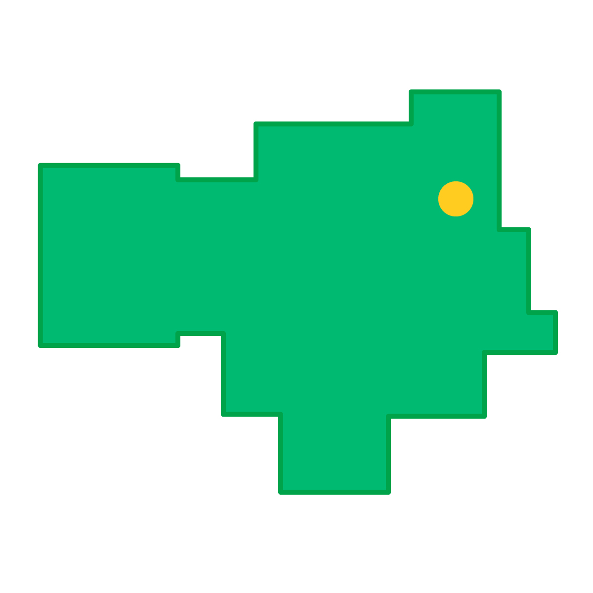 徳島県の無料フリーイラスト｜簡易・県庁あり・四角(緑)