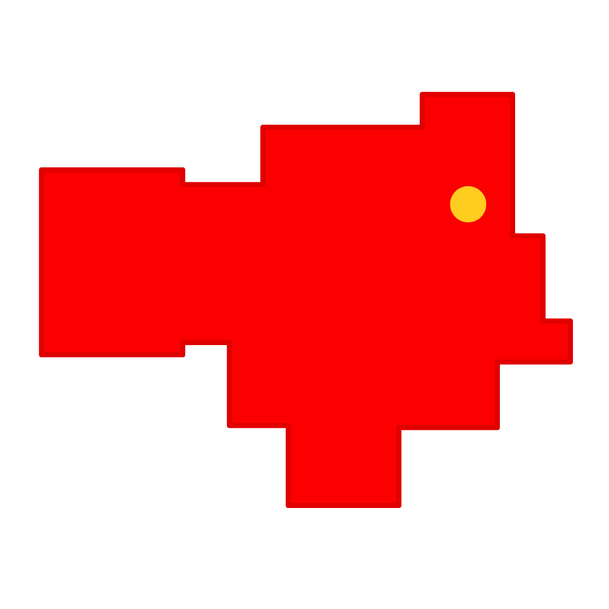 徳島県の無料フリーイラスト|簡易・県庁あり・四角(赤)