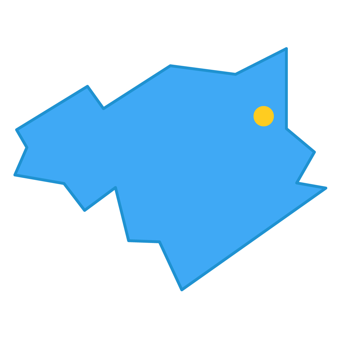 徳島県の無料フリーイラスト|簡易・県庁あり・三角(青)