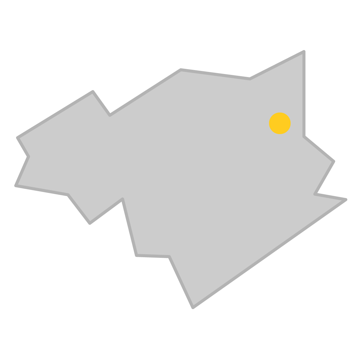 徳島県の無料フリーイラスト|簡易・県庁あり・三角(グレー)