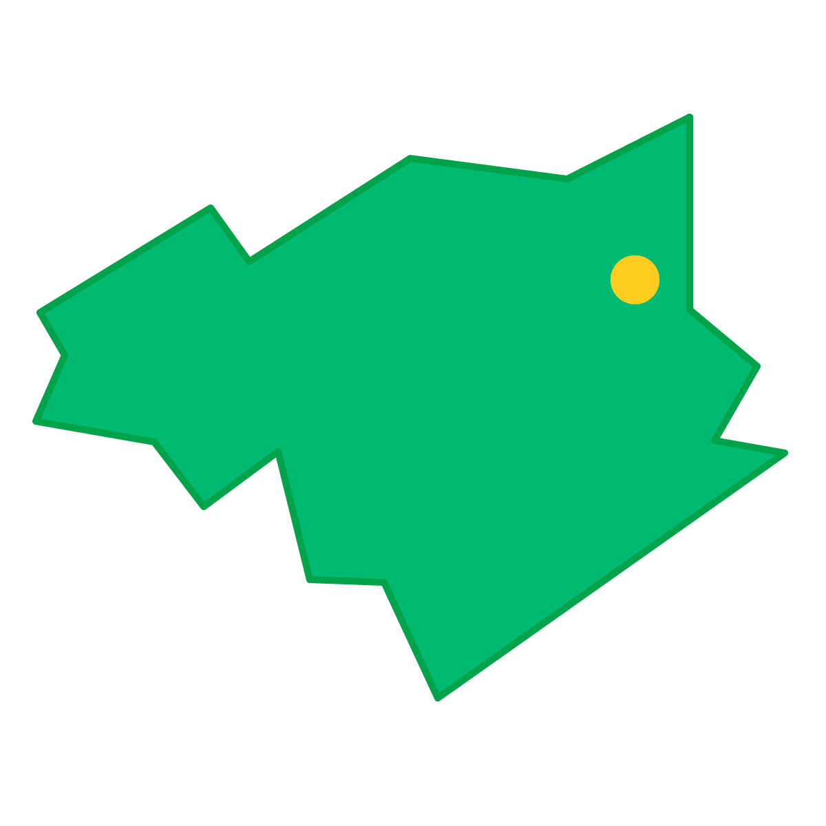 徳島県の無料フリーイラスト｜簡易・県庁あり・三角(緑)