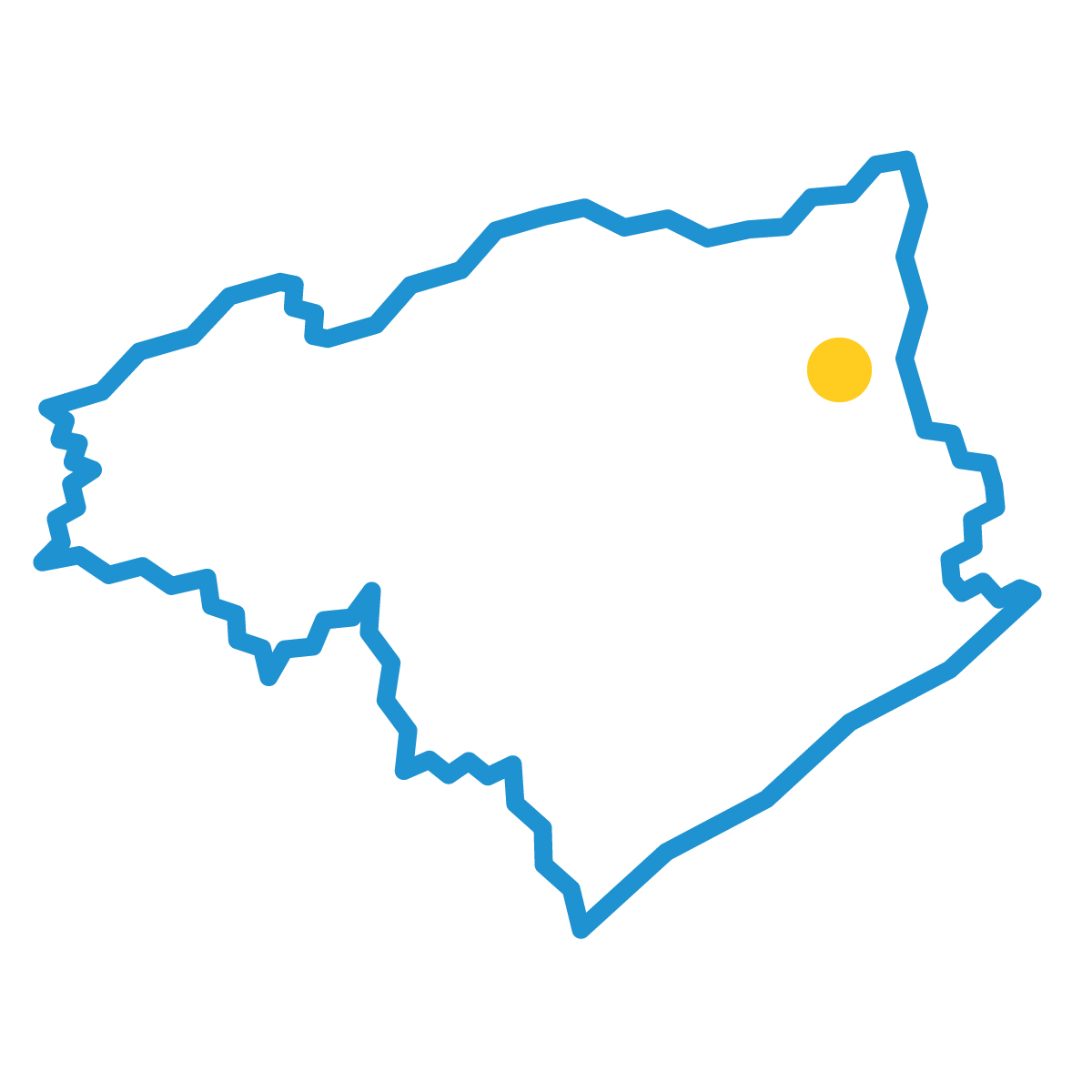 徳島県の無料フリーイラスト|簡易・県庁あり・ジグザグ(青)