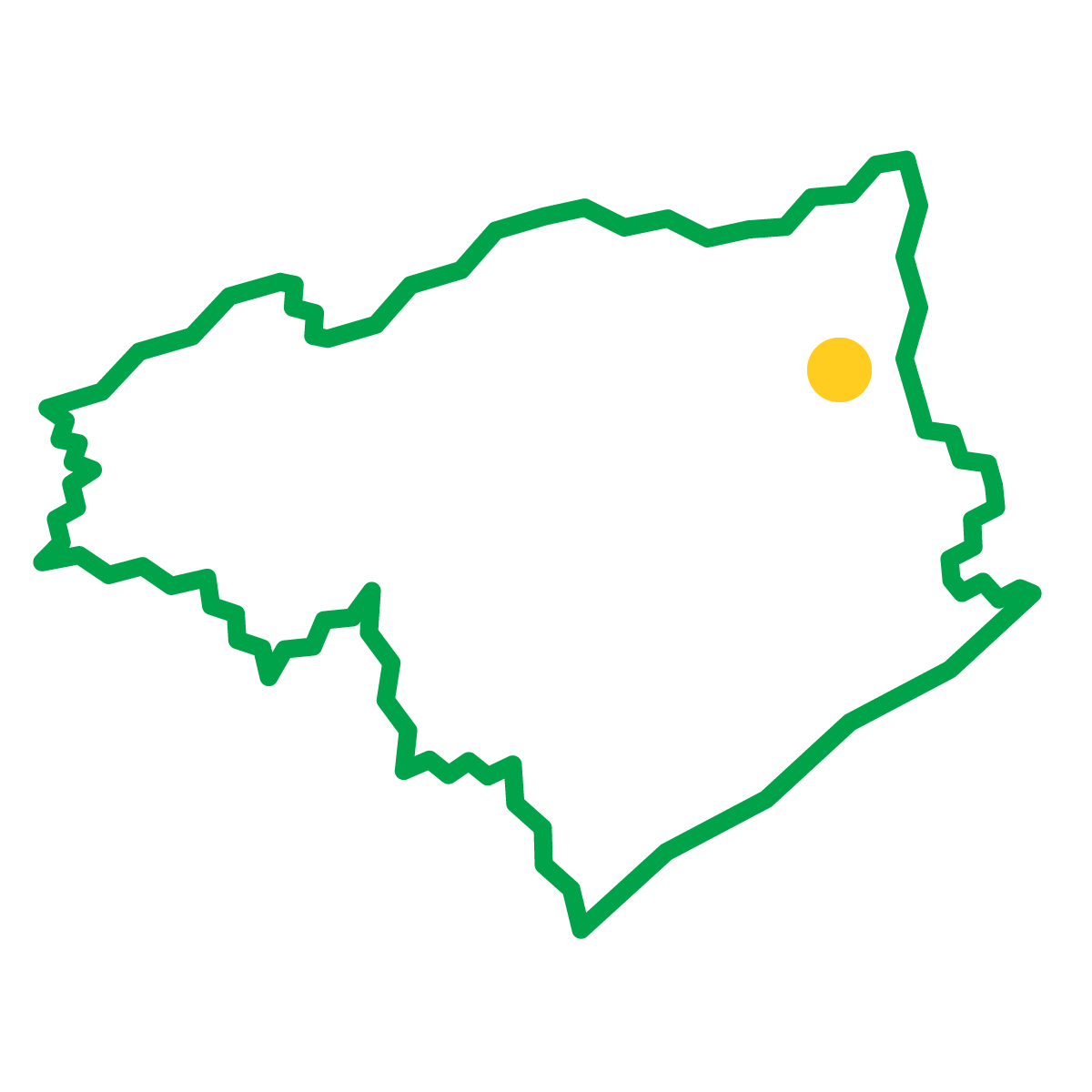 徳島県の無料フリーイラスト|簡易・県庁あり・ジグザグ(緑)