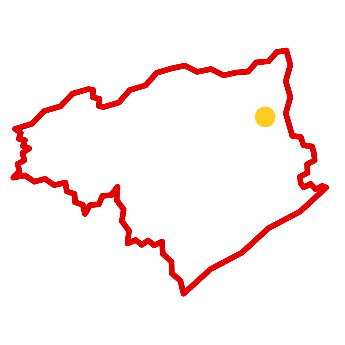 徳島県の無料フリーイラスト|簡易・県庁あり・ジグザグ(赤)