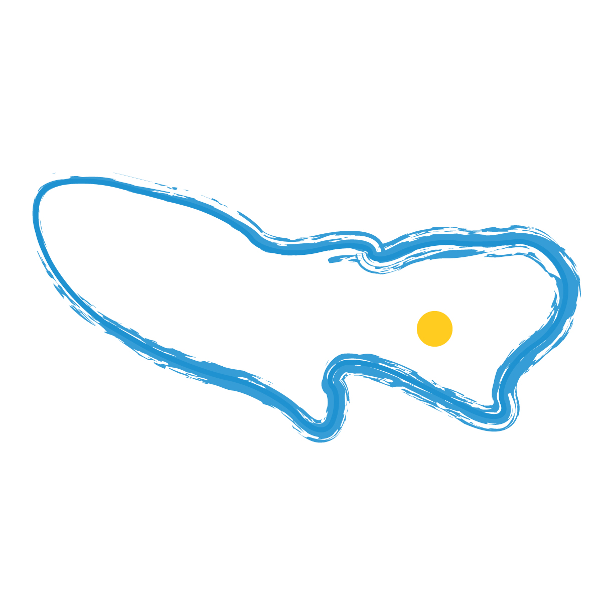 東京都の無料フリーイラスト｜簡易・県庁あり・毛筆(青)