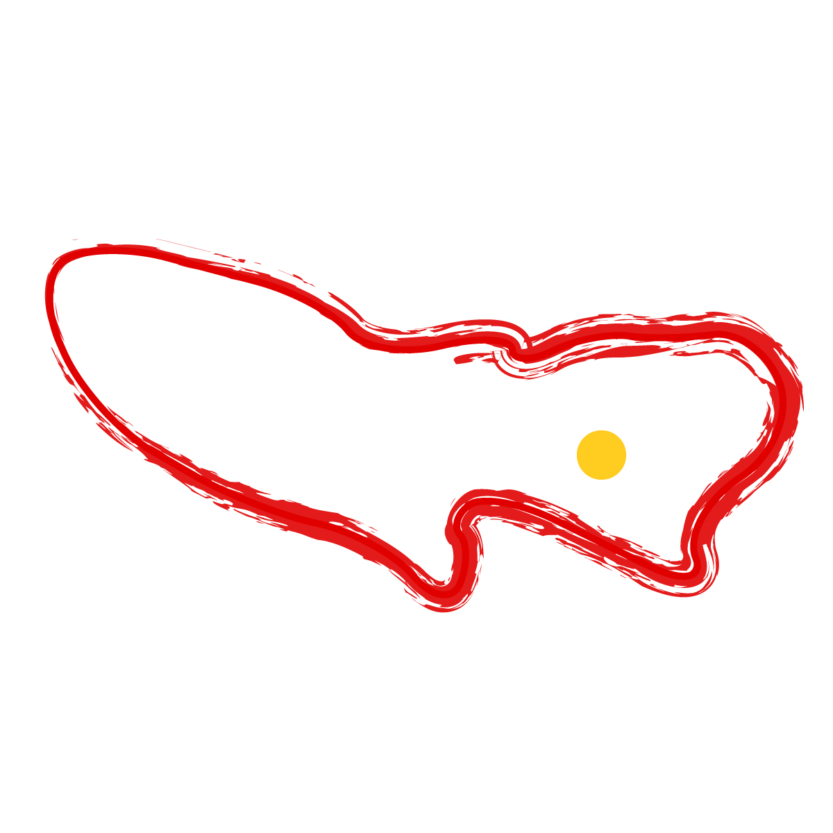 東京都の無料フリーイラスト｜簡易・県庁あり・毛筆(赤)