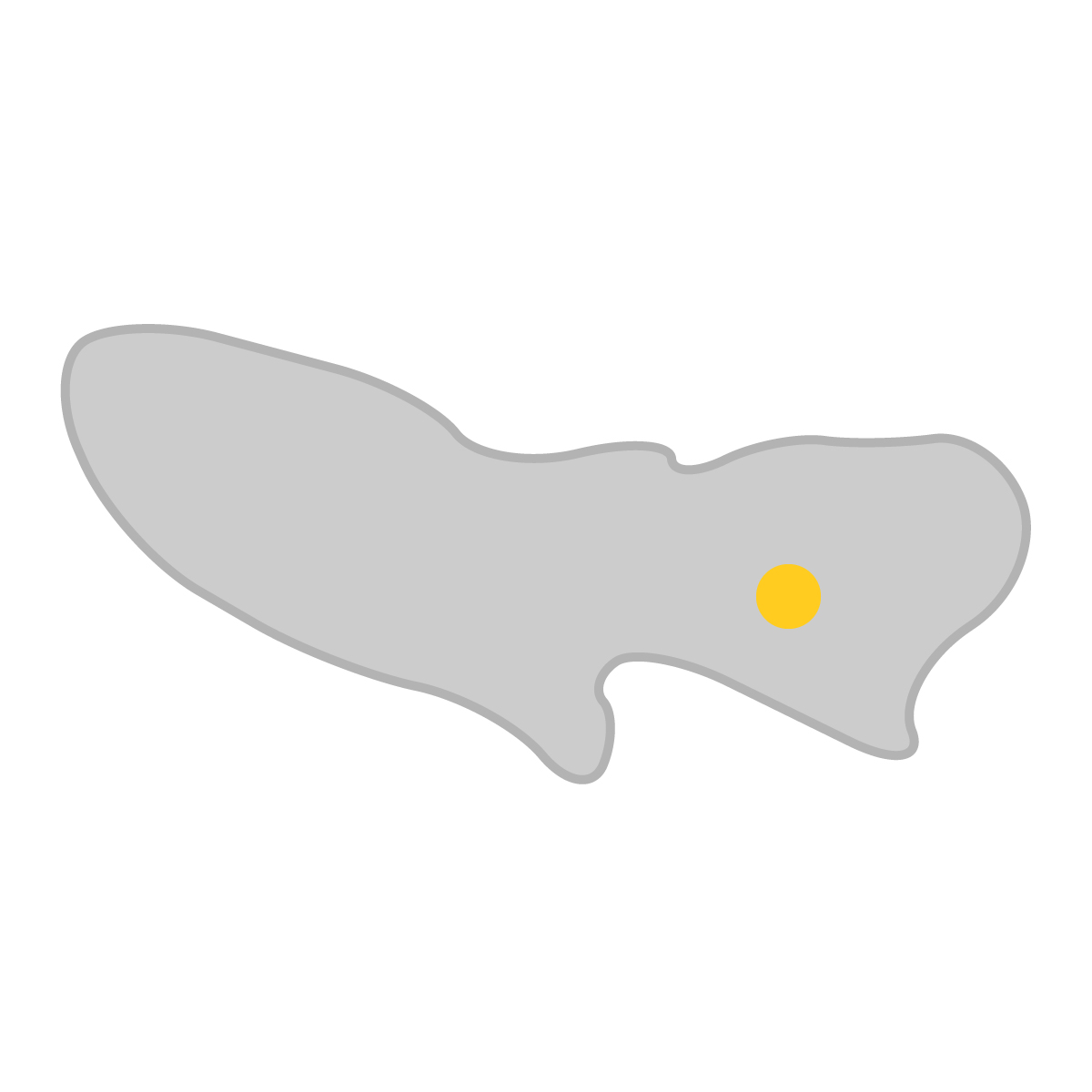 東京都の無料フリーイラスト|簡易・県庁あり・曲線(グレー)