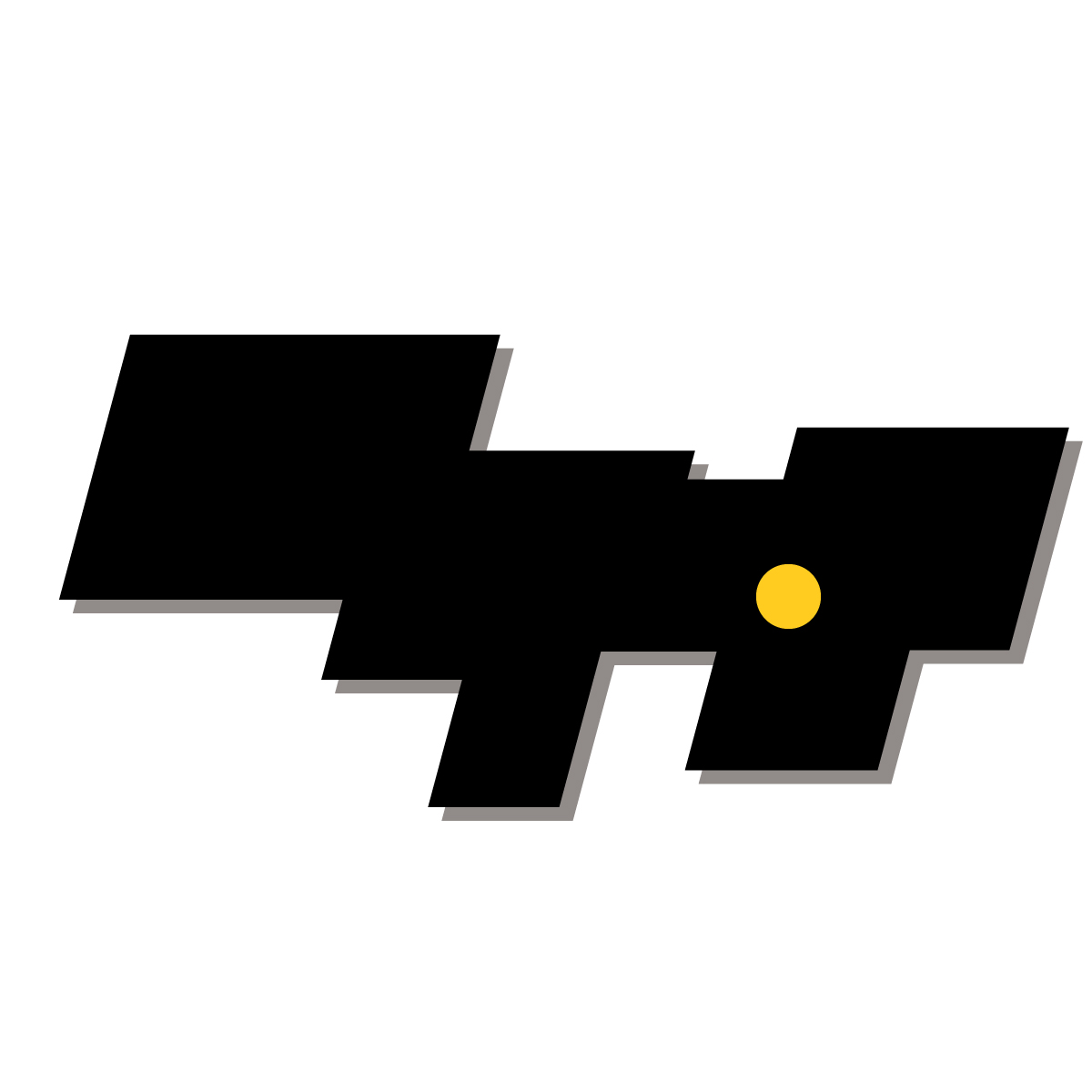 東京都の無料フリーイラスト|簡易・県庁あり・四角斜め(黒)