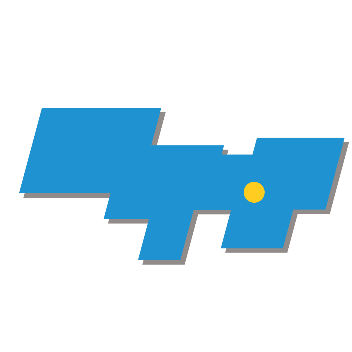 東京都の無料フリーイラスト|簡易・県庁あり・四角斜め(青)