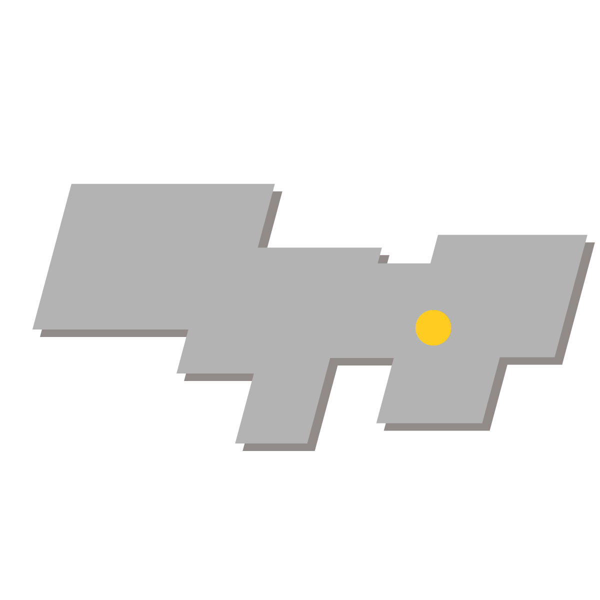 東京都の無料フリーイラスト｜簡易・県庁あり・四角斜め(グレー)