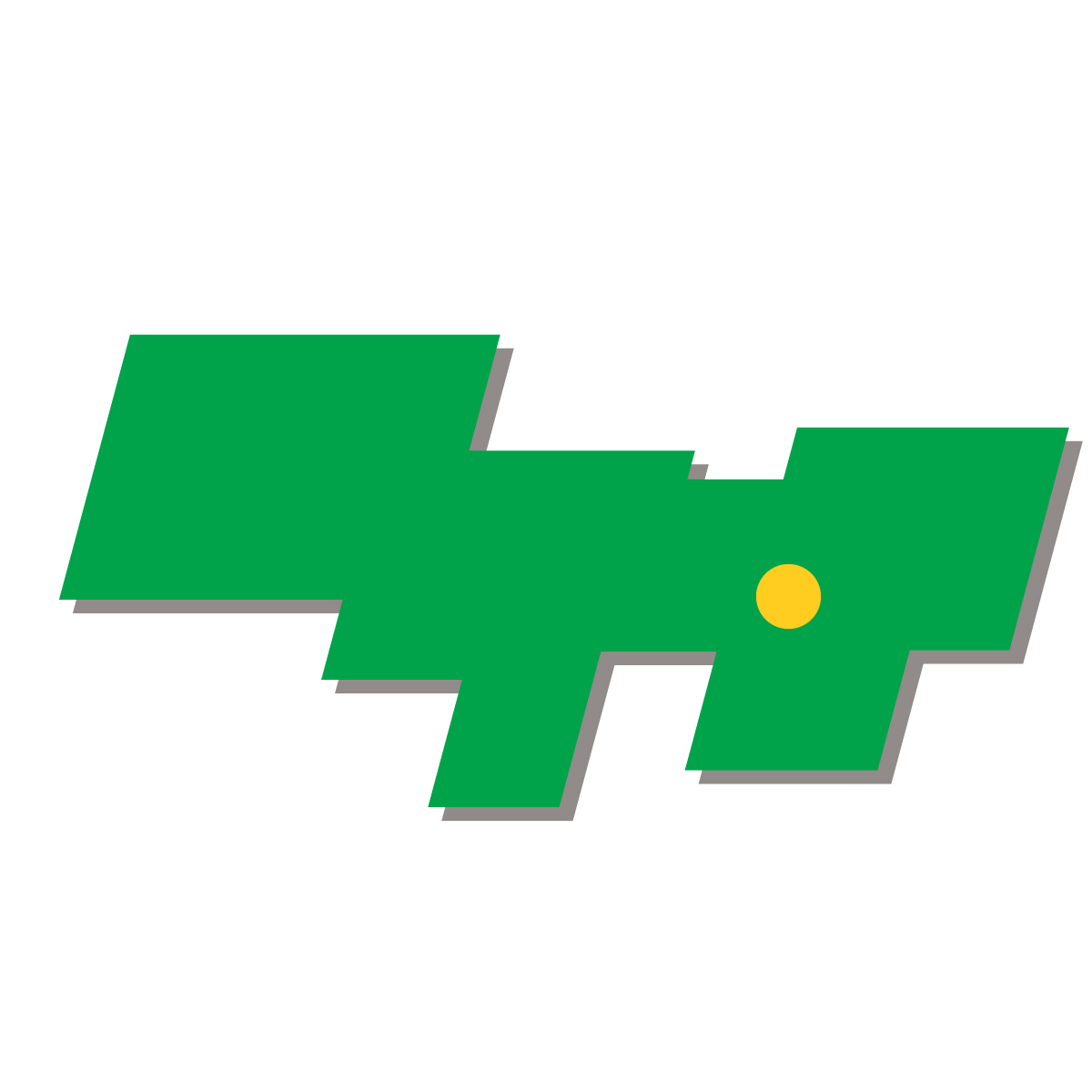 東京都の無料フリーイラスト｜簡易・県庁あり・四角斜め(緑)