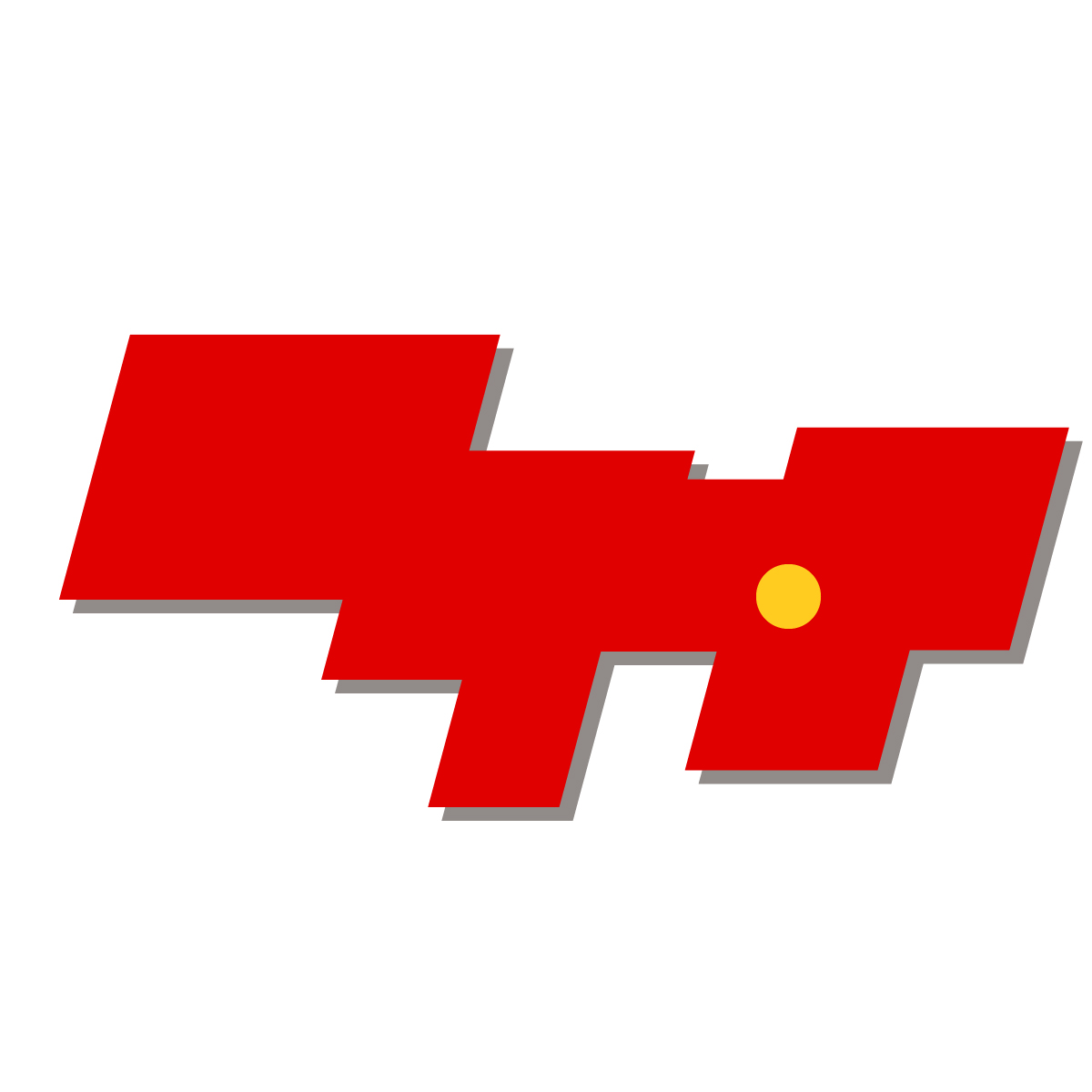 東京都の無料フリーイラスト｜簡易・県庁あり・四角斜め(赤)