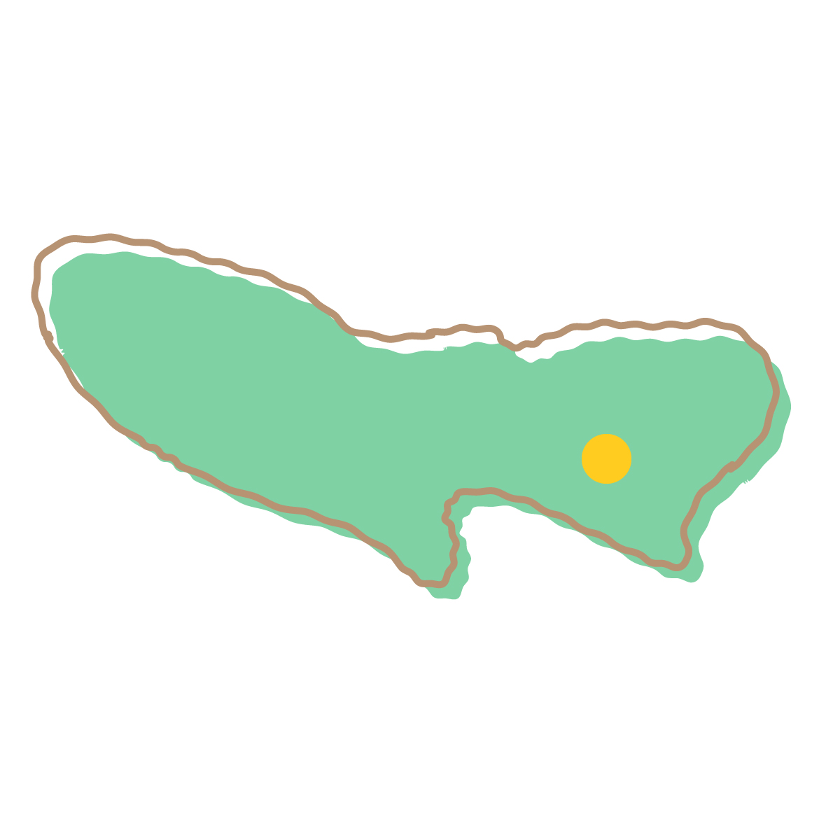 東京都の無料フリーイラスト|簡易・県庁あり・イラスト風(緑)