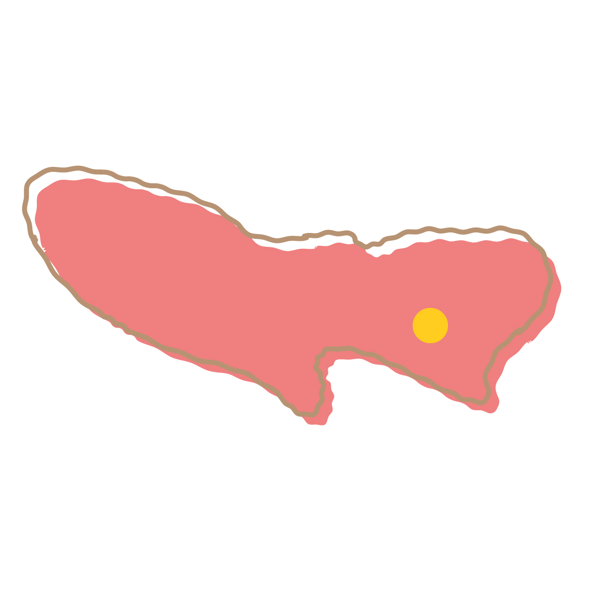 東京都の無料フリーイラスト｜簡易・県庁あり・イラスト風(赤)