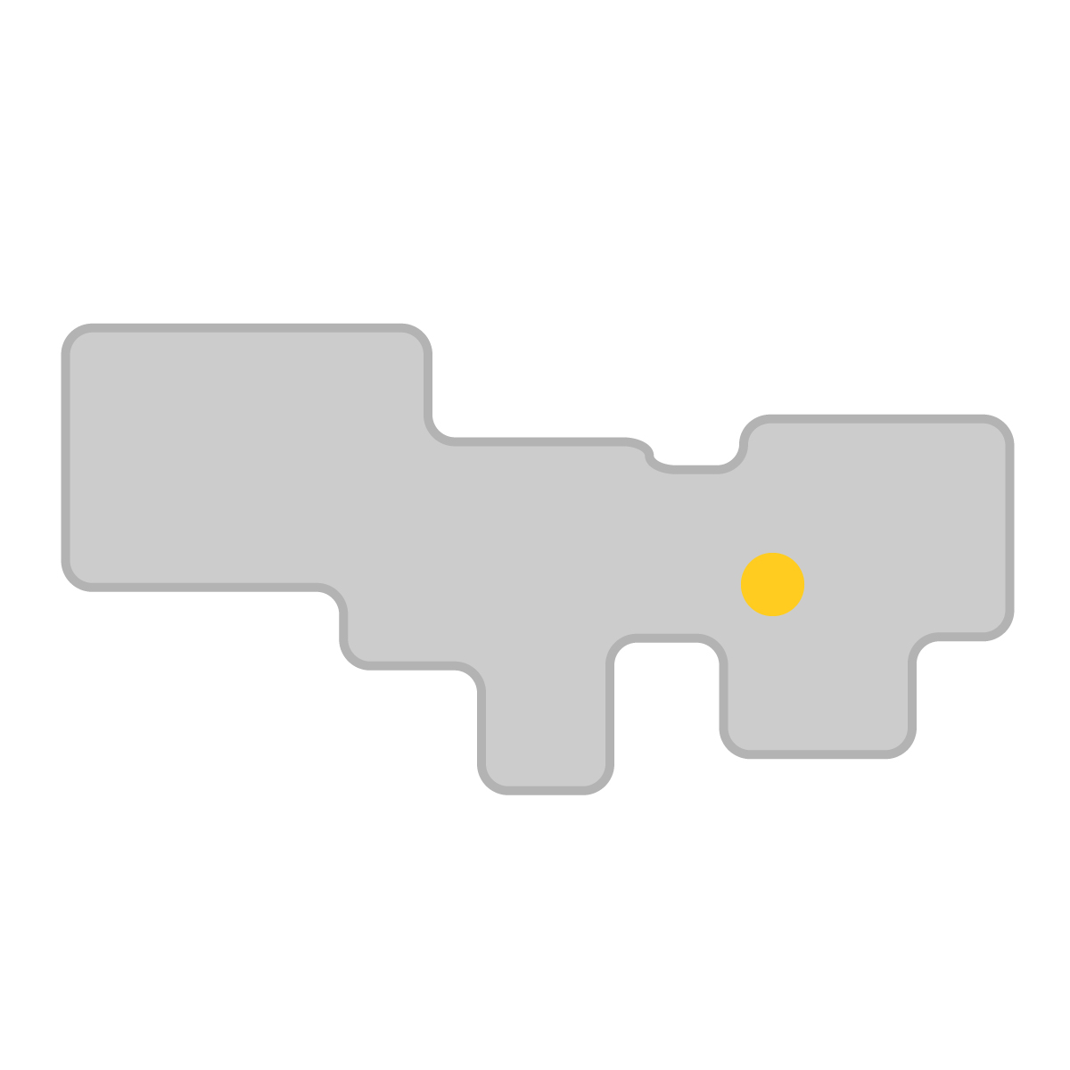 東京都の無料フリーイラスト|簡易・県庁あり・角丸(グレー)