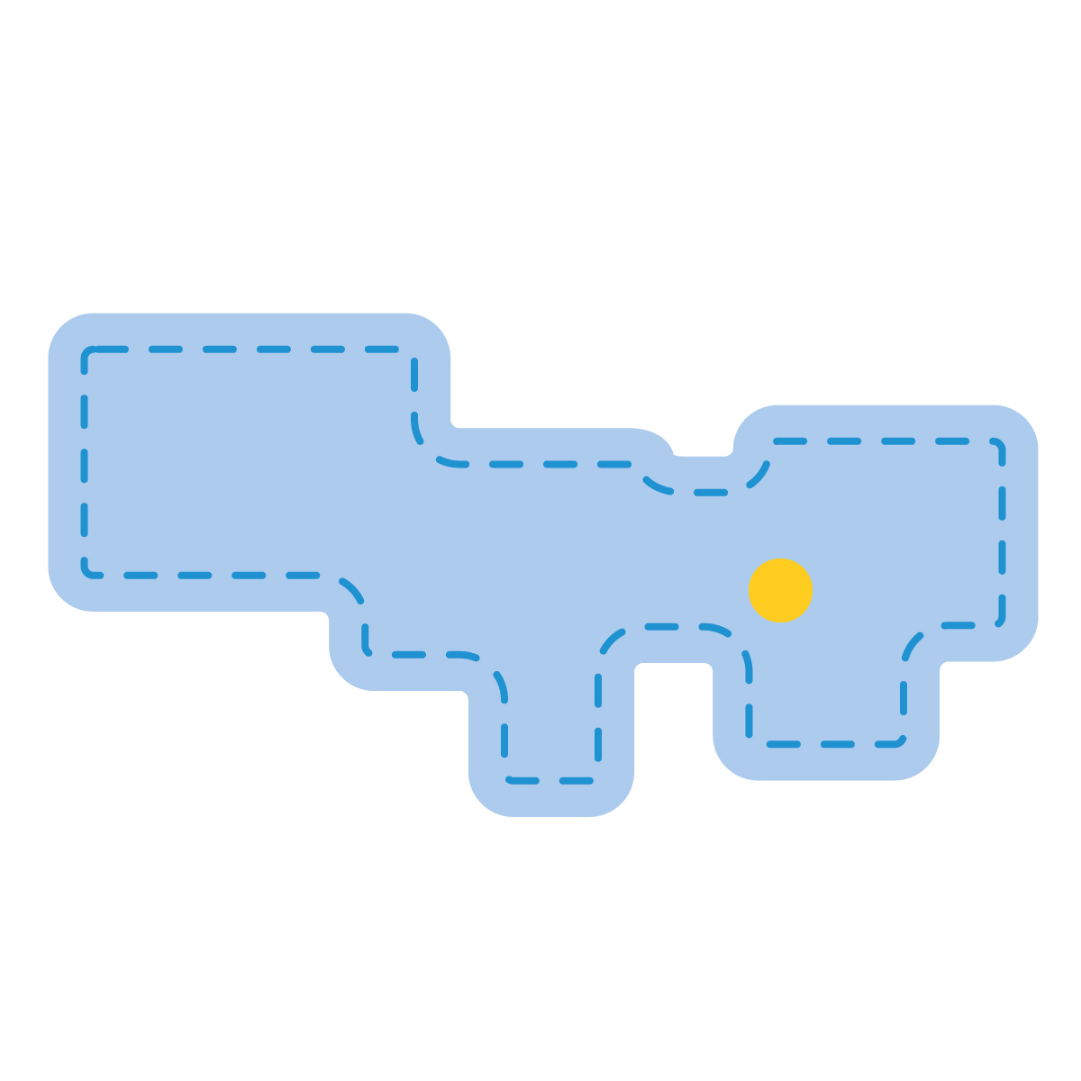 東京都の無料フリーイラスト|簡易・県庁あり・角丸ステッチ(青)