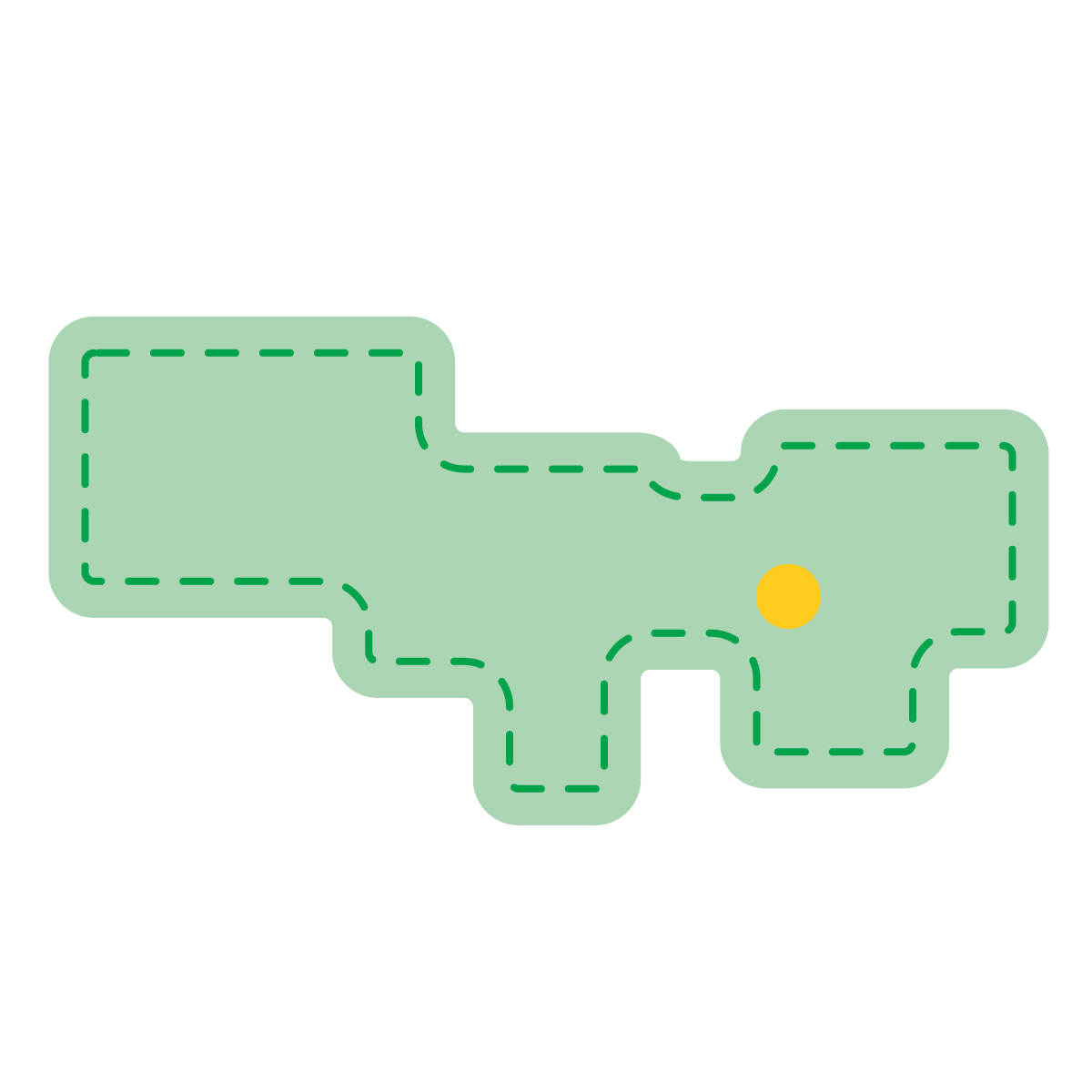 東京都の無料フリーイラスト|簡易・県庁あり・角丸ステッチ(緑)