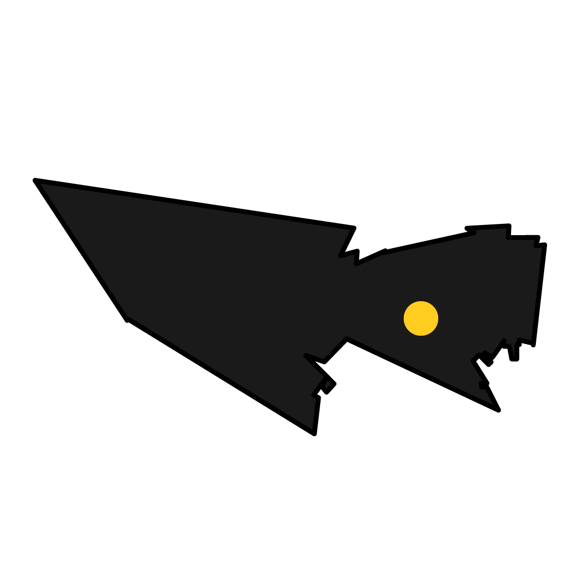 東京都の無料フリーイラスト｜簡易・県庁あり・単純化(黒)