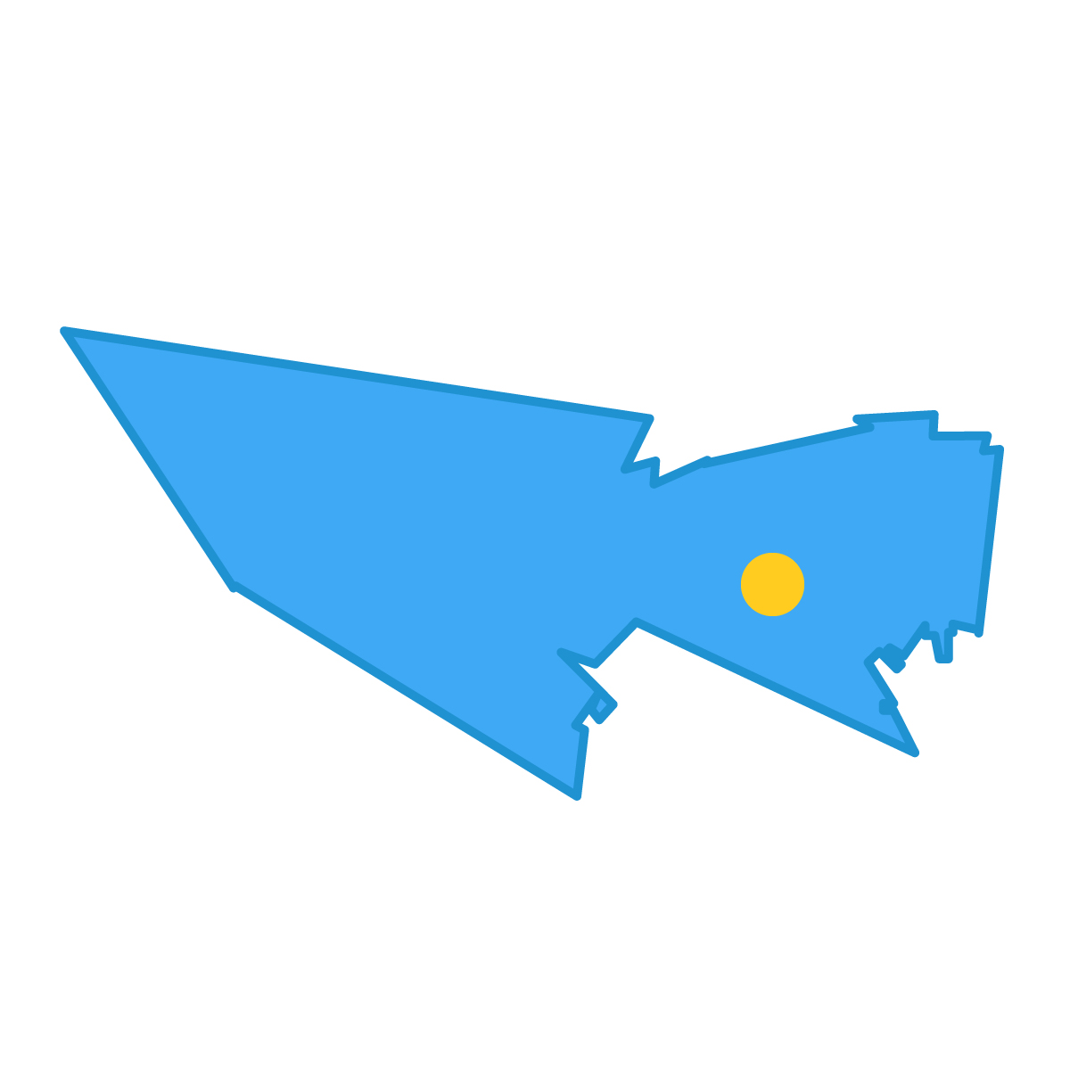 東京都の無料フリーイラスト｜簡易・県庁あり・単純化(青)