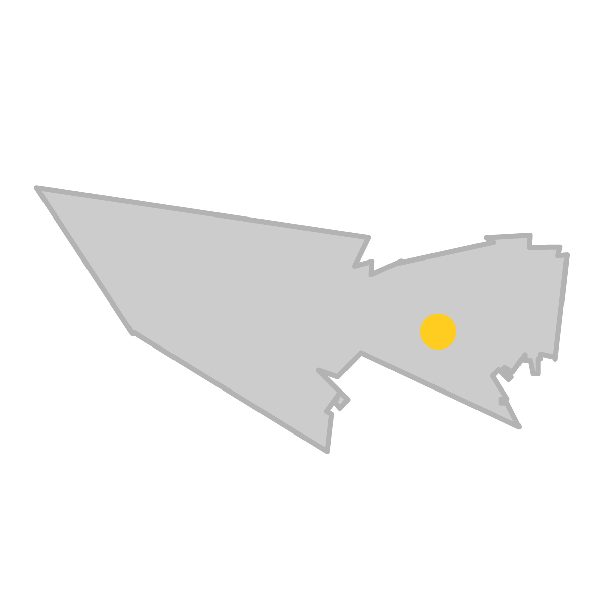 東京都の無料フリーイラスト|簡易・県庁あり・単純化(グレー)