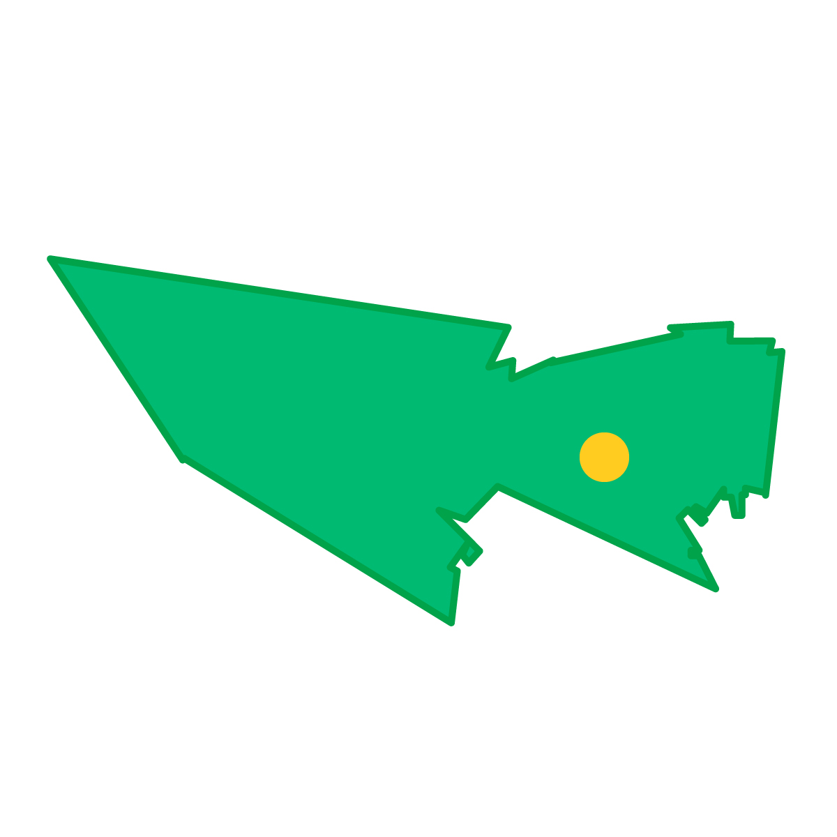 東京都の無料フリーイラスト｜簡易・県庁あり・単純化(緑)