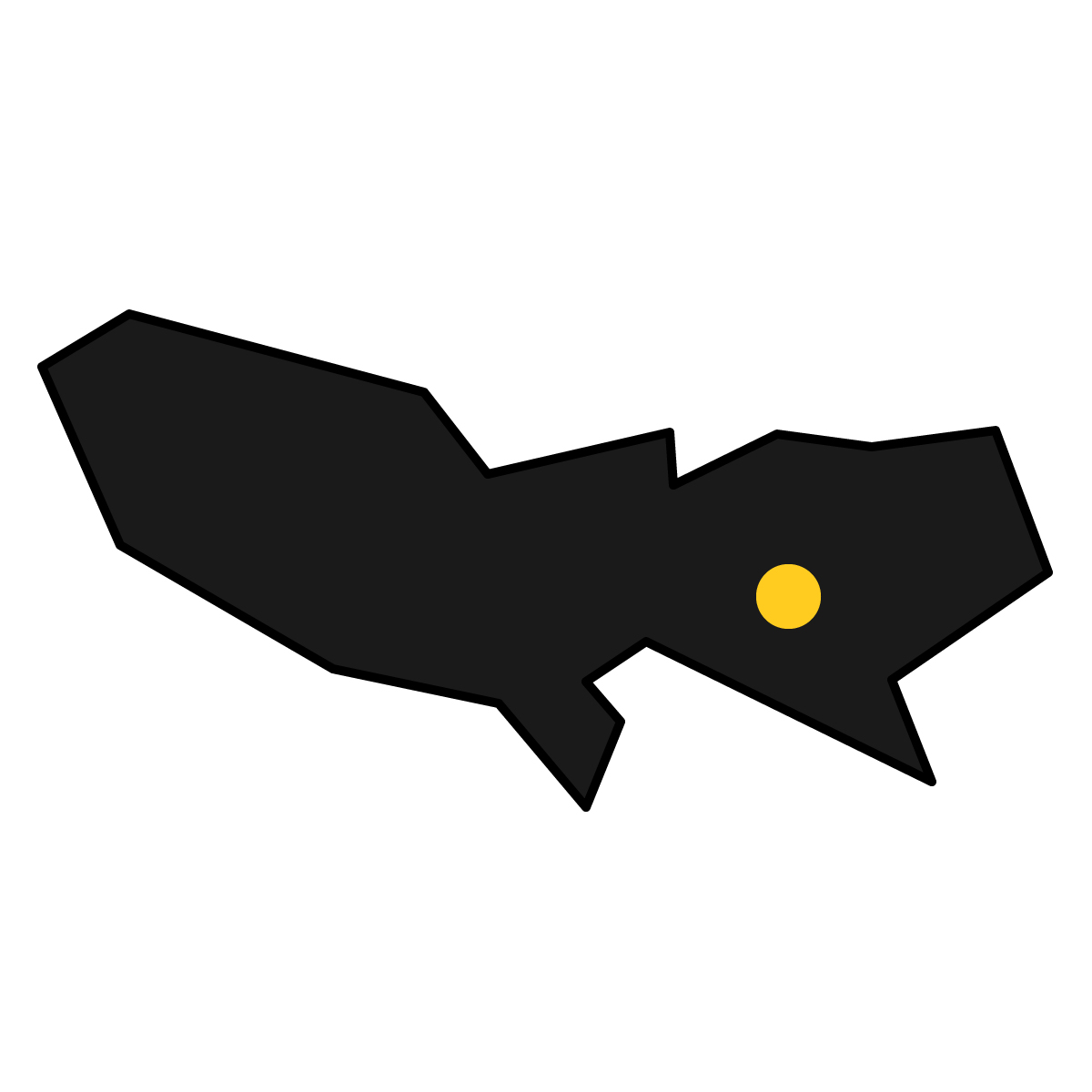 東京都の無料フリーイラスト｜簡易・県庁あり・三角(黒)