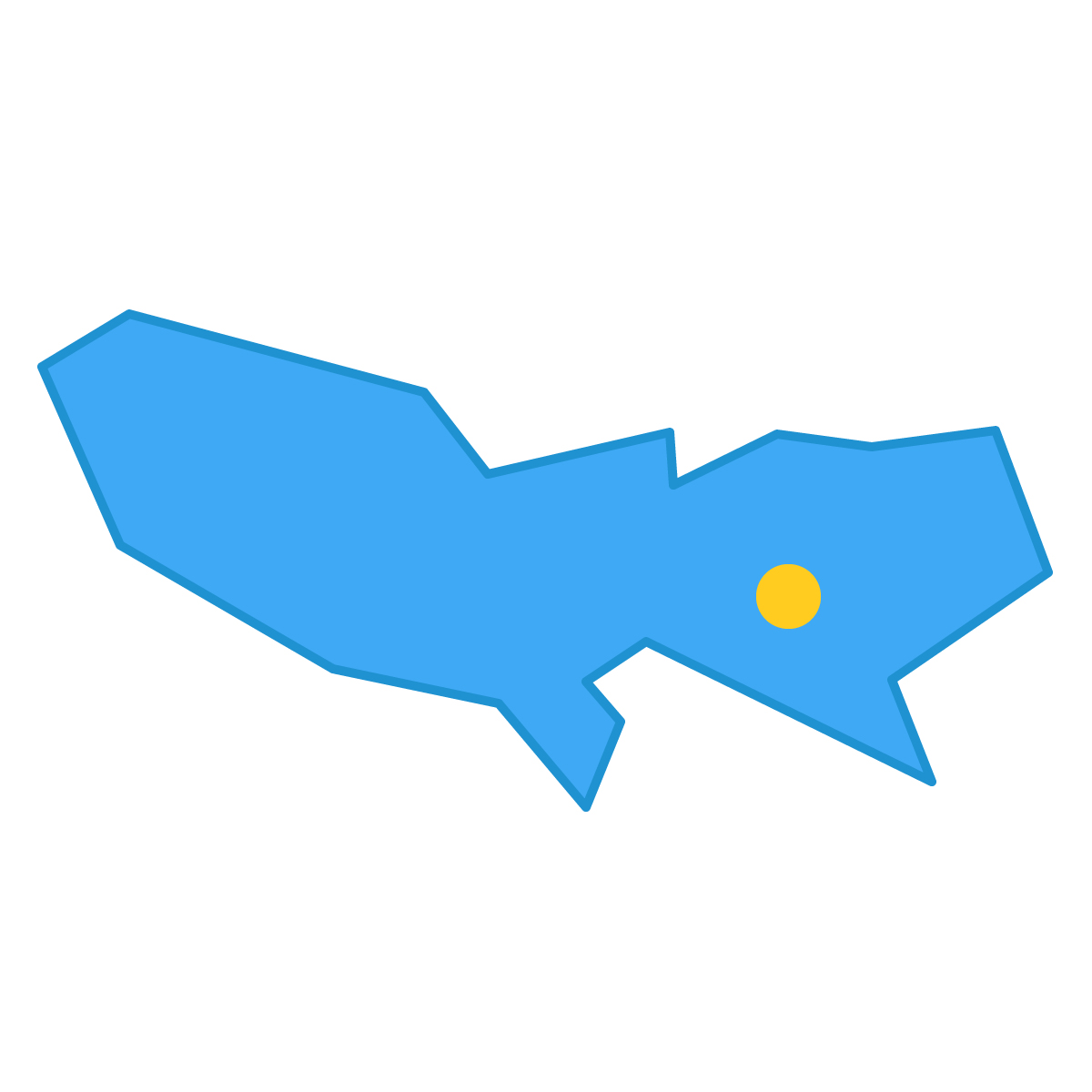 東京都の無料フリーイラスト｜簡易・県庁あり・三角(青)