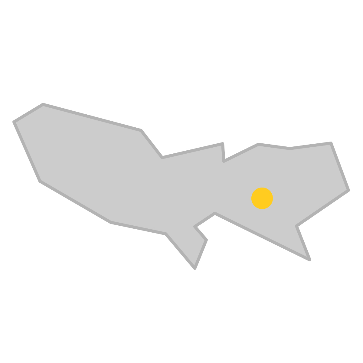 東京都の無料フリーイラスト|簡易・県庁あり・三角(グレー)