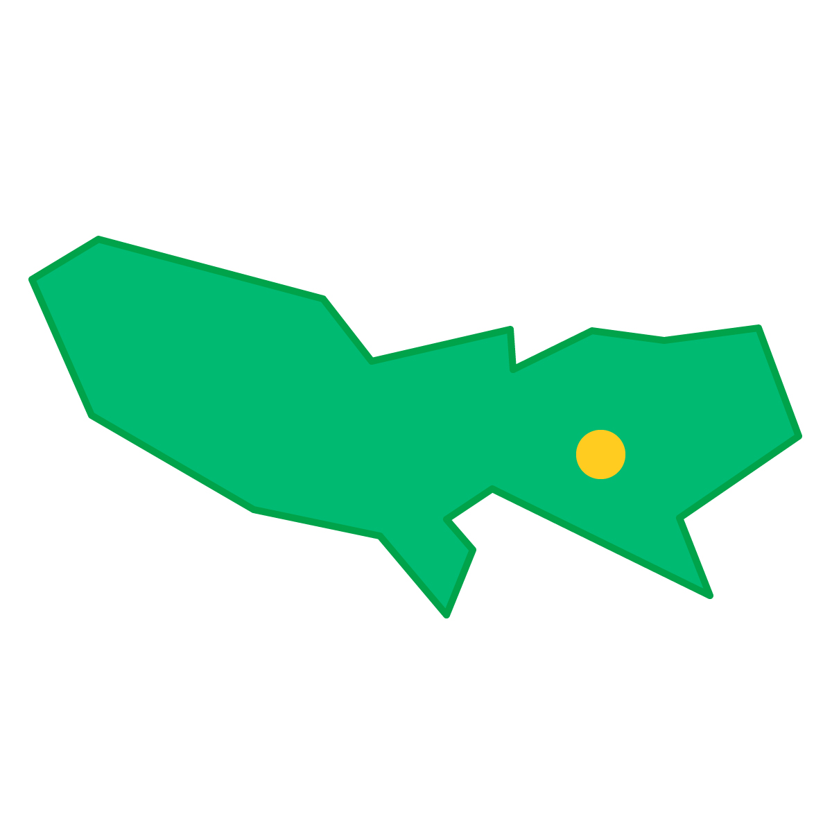 東京都の無料フリーイラスト｜簡易・県庁あり・三角(緑)