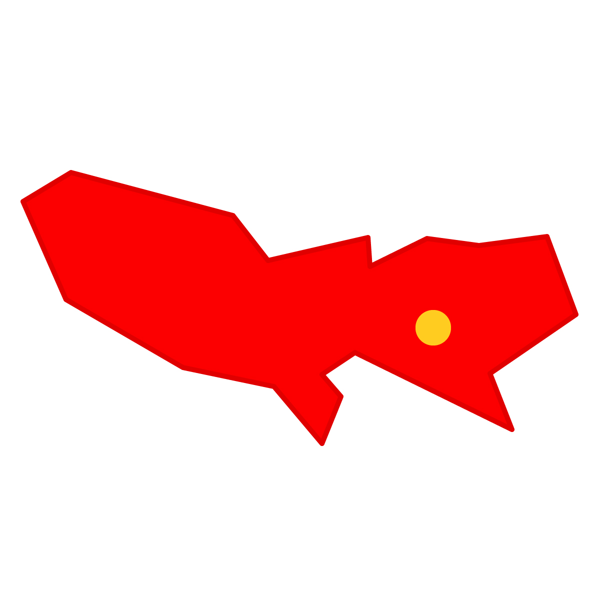 東京都の無料フリーイラスト|簡易・県庁あり・三角(赤)