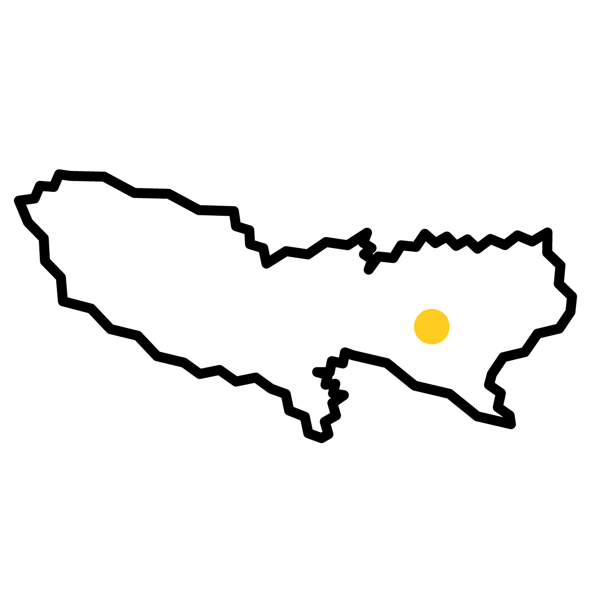 東京都の無料フリーイラスト｜簡易・県庁あり・ジグザグ(黒)