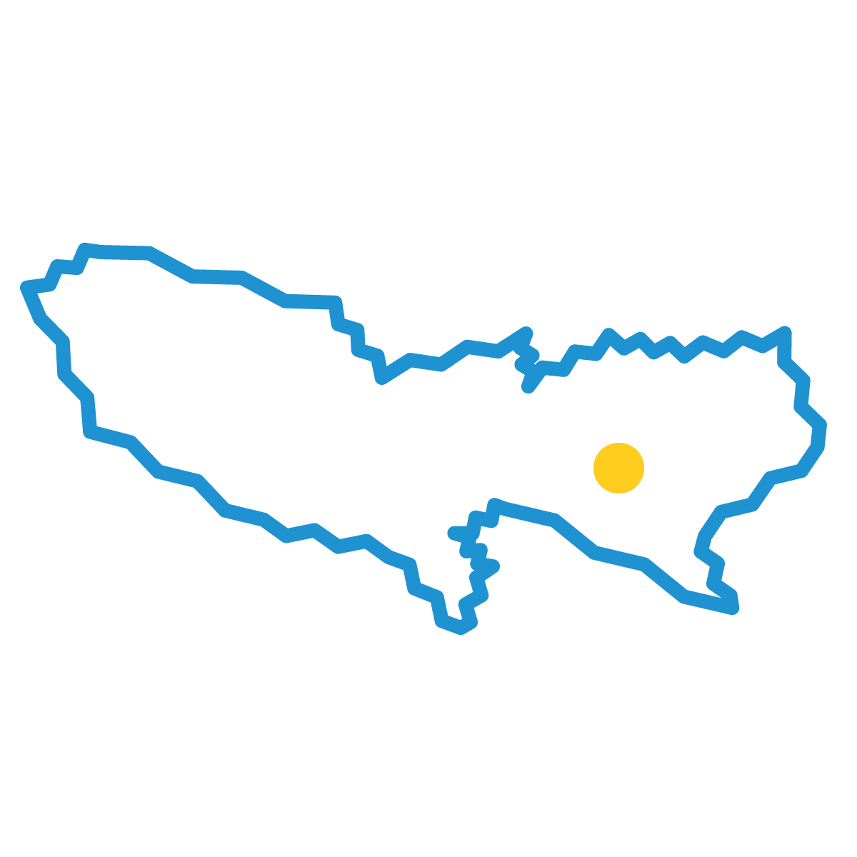 東京都の無料フリーイラスト|簡易・県庁あり・ジグザグ(青)