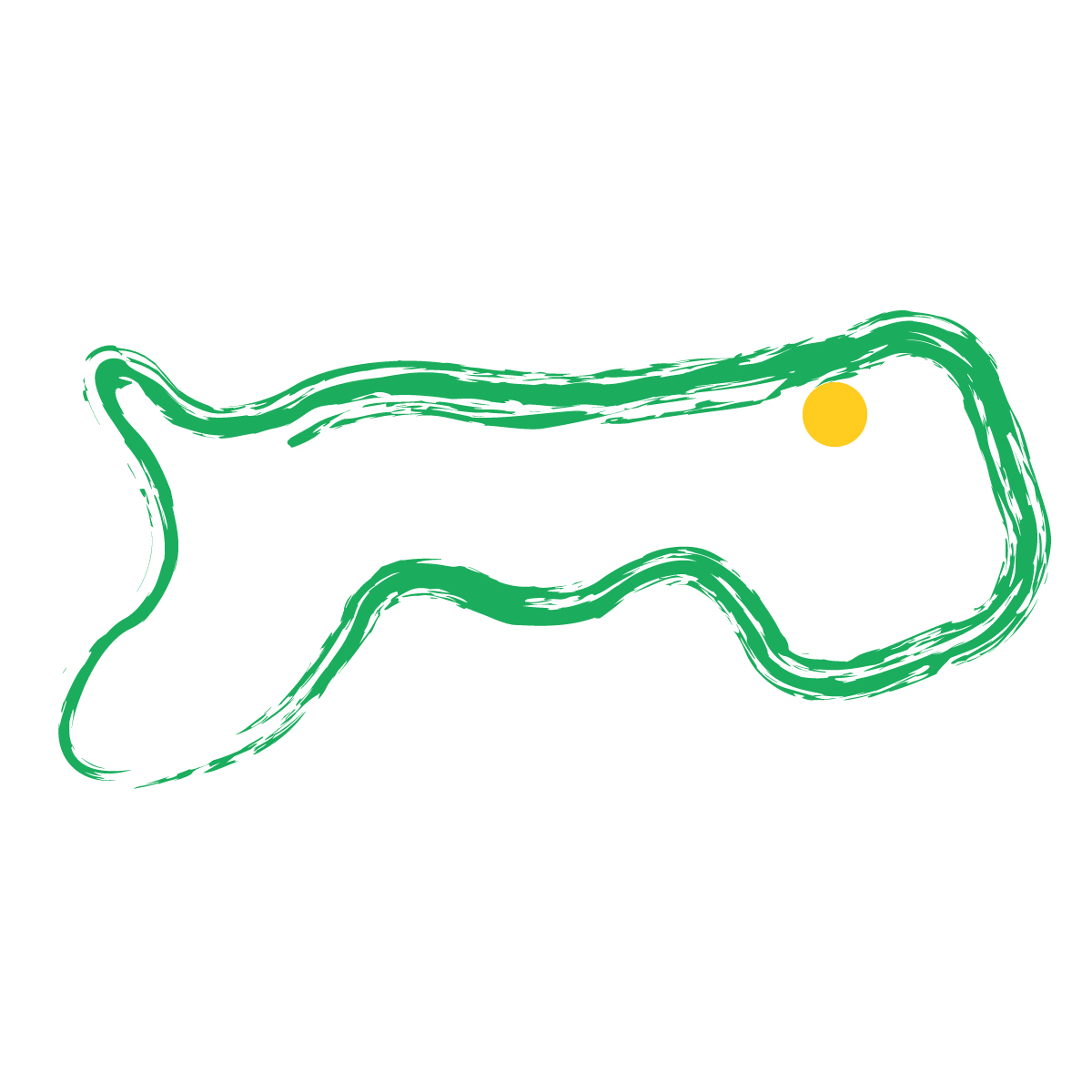 鳥取県の無料フリーイラスト｜簡易・県庁あり・毛筆(緑)