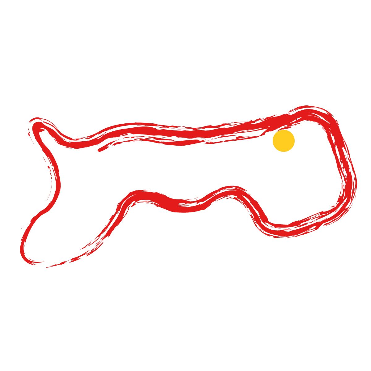 鳥取県の無料フリーイラスト|簡易・県庁あり・毛筆(赤)