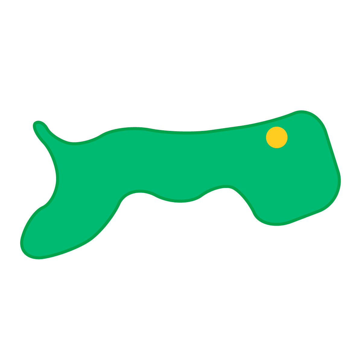 鳥取県の無料フリーイラスト|簡易・県庁あり・曲線(緑)