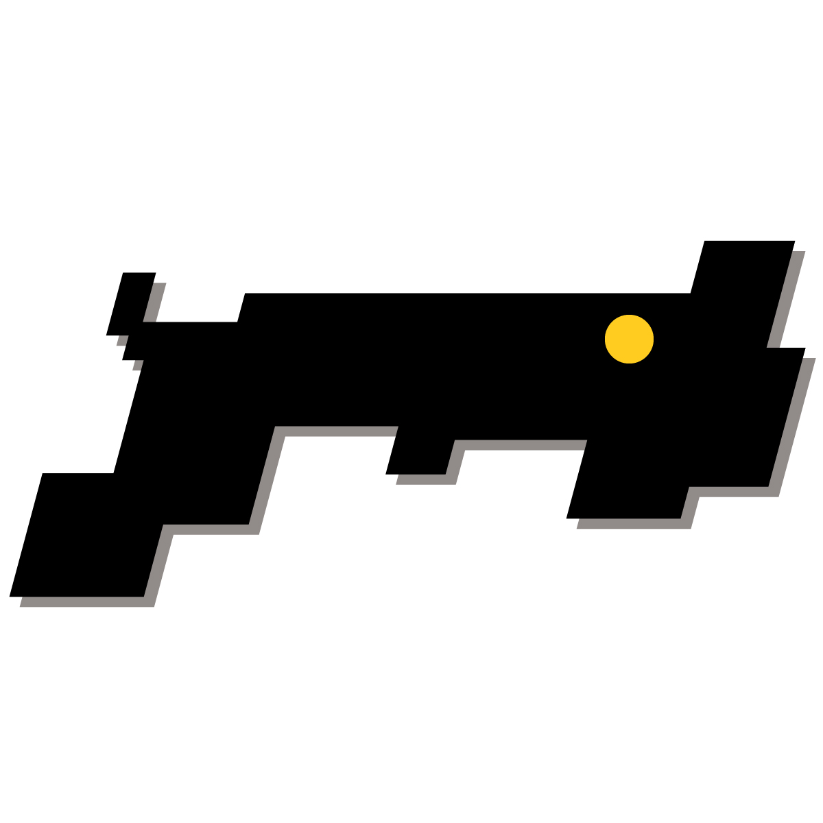 鳥取県の無料フリーイラスト｜簡易・県庁あり・四角斜め(黒)