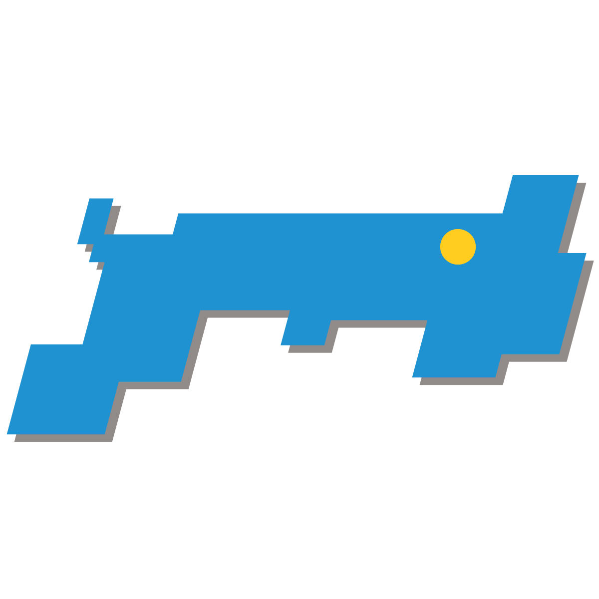 鳥取県の無料フリーイラスト|簡易・県庁あり・四角斜め(青)