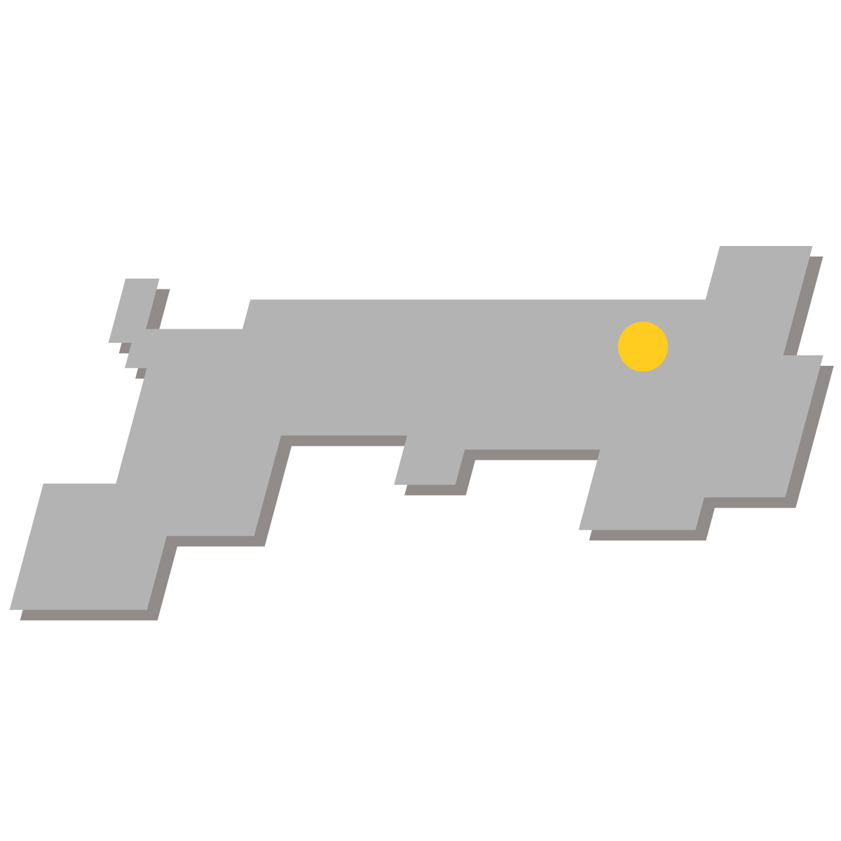 鳥取県の無料フリーイラスト｜簡易・県庁あり・四角斜め(グレー)