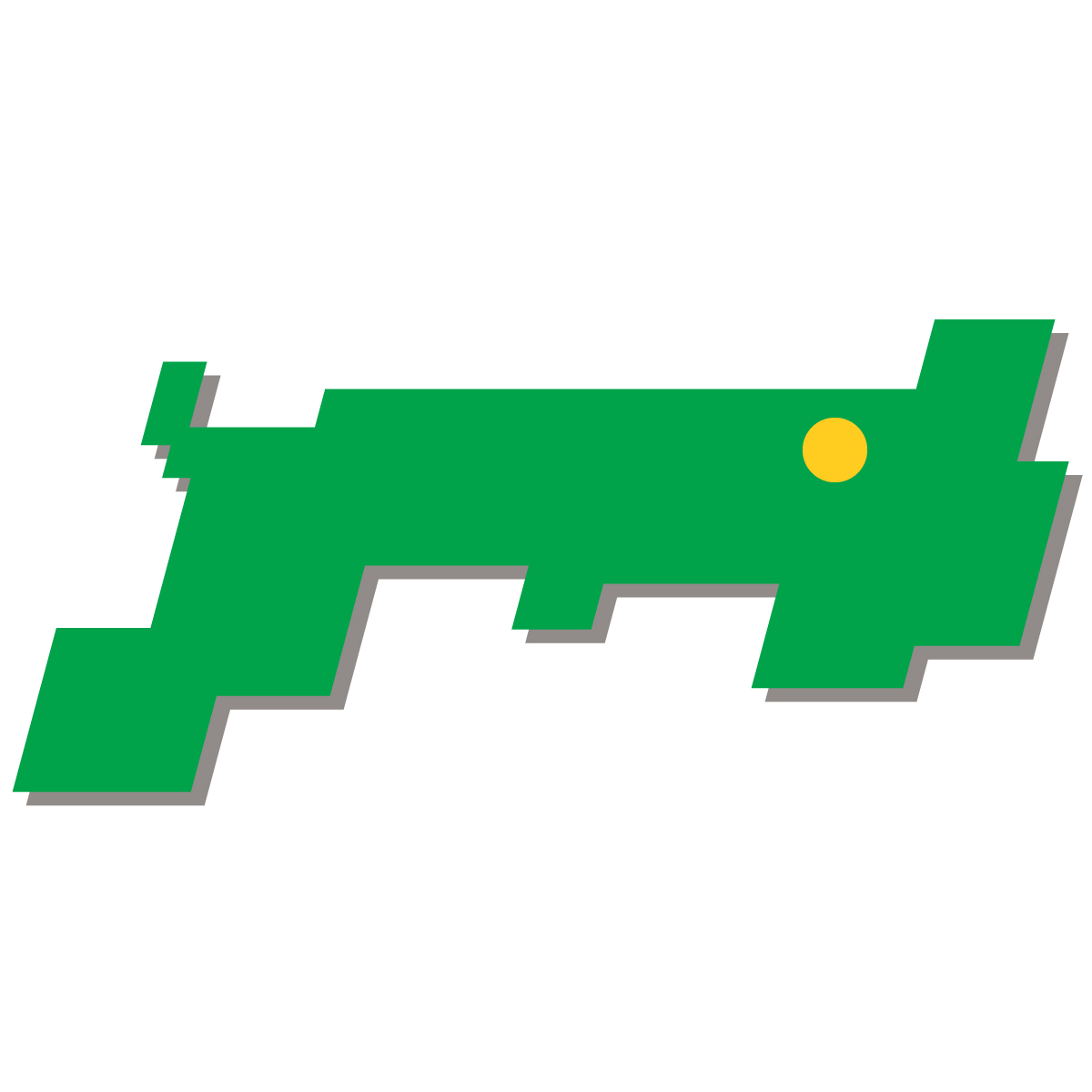 鳥取県の無料フリーイラスト|簡易・県庁あり・四角斜め(緑)