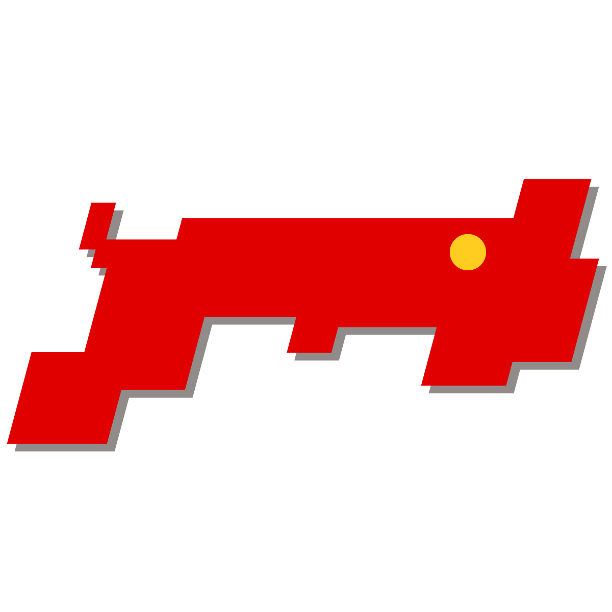 鳥取県の無料フリーイラスト｜簡易・県庁あり・四角斜め(赤)