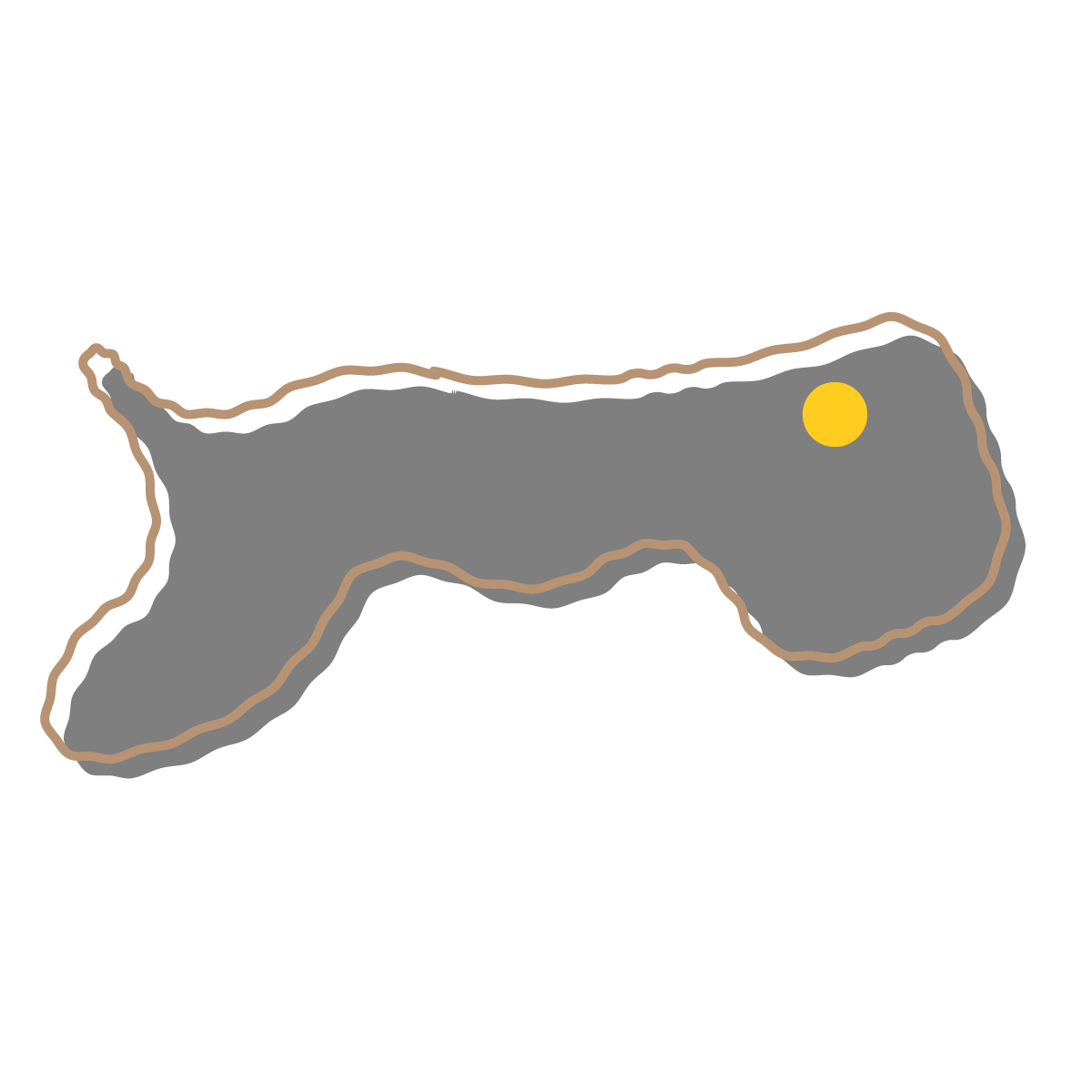 鳥取県の無料フリーイラスト｜簡易・県庁あり・イラスト風(黒)