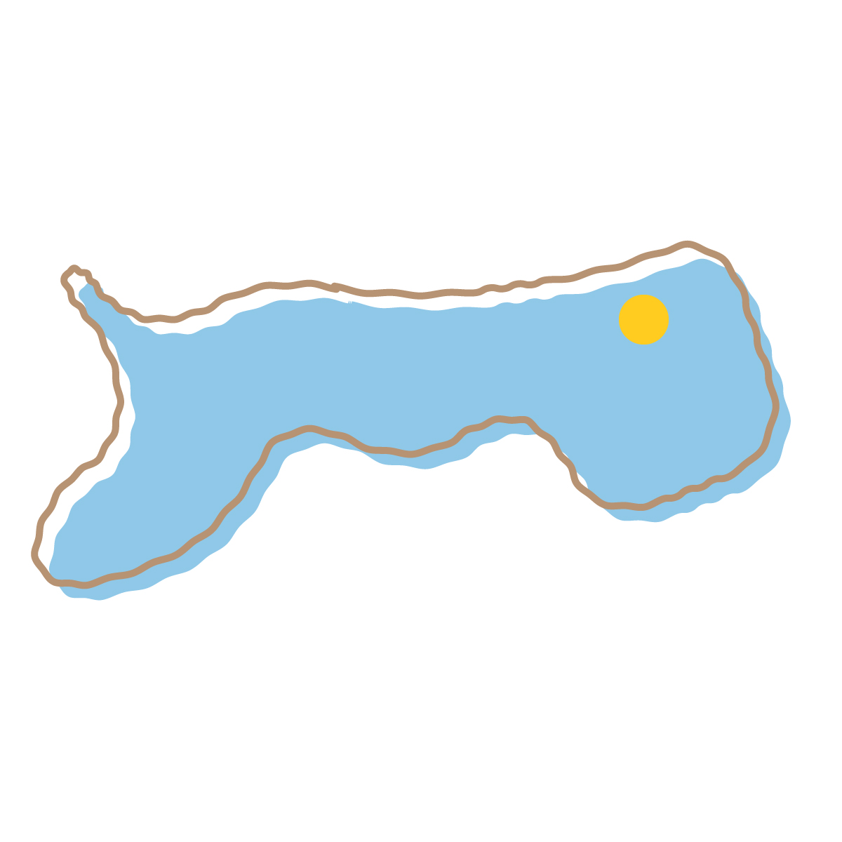 鳥取県の無料フリーイラスト|簡易・県庁あり・イラスト風(青)