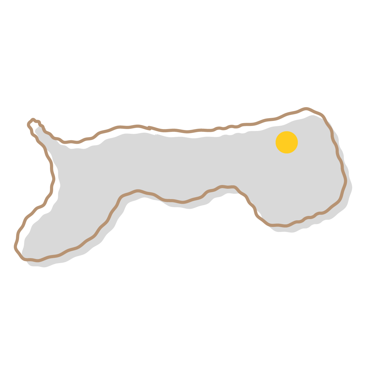 鳥取県の無料フリーイラスト|簡易・県庁あり・イラスト風(グレー)