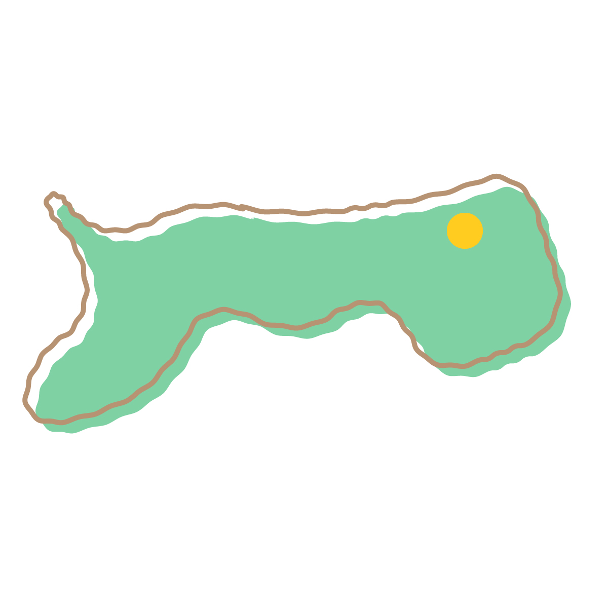 鳥取県の無料フリーイラスト｜簡易・県庁あり・イラスト風(緑)