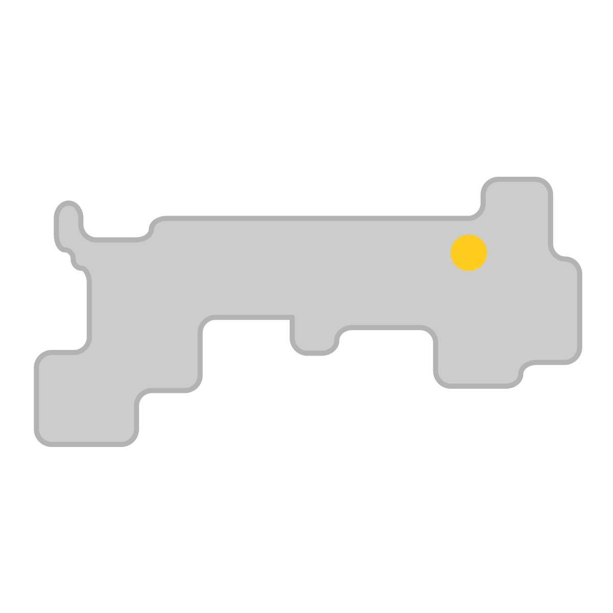 鳥取県の無料フリーイラスト|簡易・県庁あり・角丸(グレー)