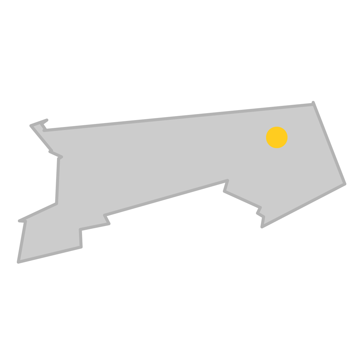 鳥取県の無料フリーイラスト|簡易・県庁あり・単純化(グレー)