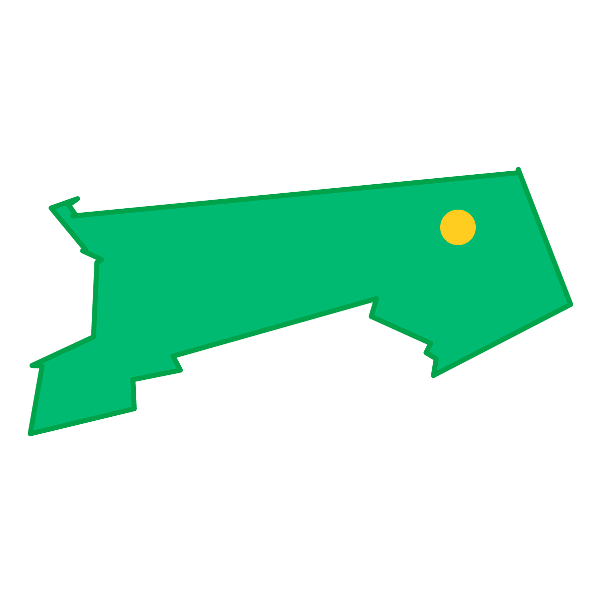 鳥取県の無料フリーイラスト｜簡易・県庁あり・単純化(緑)