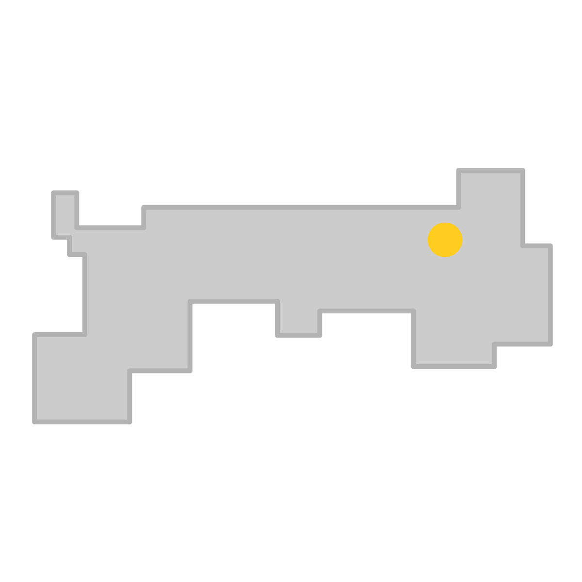 鳥取県の無料フリーイラスト|簡易・県庁あり・四角(グレー)